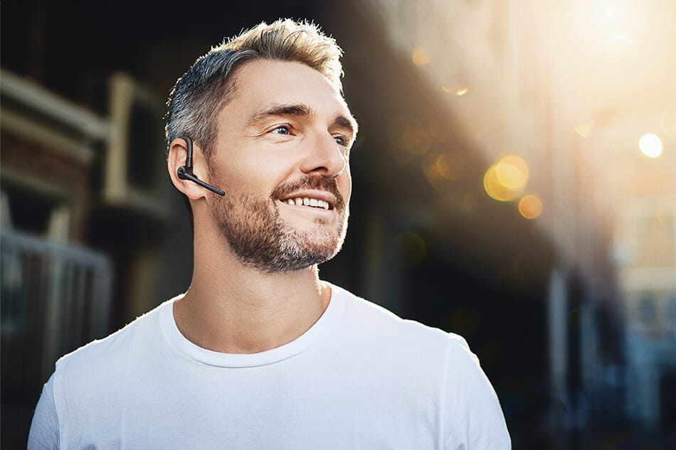the 65 Talk Jabra Stay on the go connected with