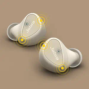  Jabra Elite 5 True Wireless in-Ear Bluetooth Earbuds - Hybrid  Active Noise Cancellation (ANC), 6 Built-in Microphones for Clear Calls -  Gold Beige, with $25  Gift Card : Electronics