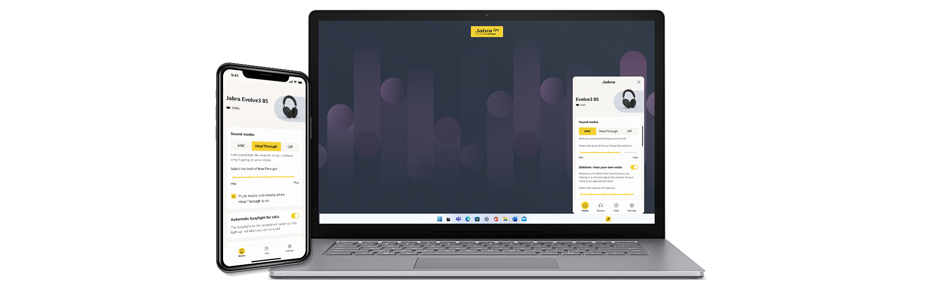 Jabra Plus on mobile and laptop
